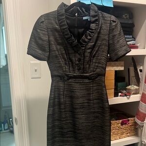 Elegant Black Striped Dress